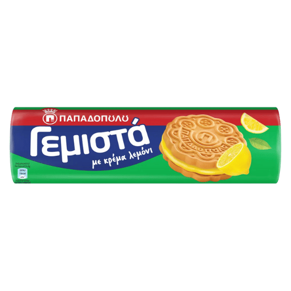 Doppelkekse Zitrone (200g) Papadopoulou von Papadopoulos bei Araxxon  - Hochwertiges griechisches Produkt.   Doppelkekse Zitrone (200g) Papadopoulou από Papadopoulos στο Araxxon  - Αυθεντικό ελληνικό προϊόν.